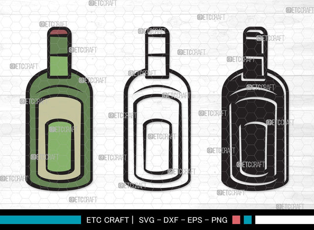 Drinks Bottle SVG | Beer Bottle Svg | Alcohol Bottle Svg | Wine Bottle Svg | Drinks Bottle Clipart SVG ETC Craft 