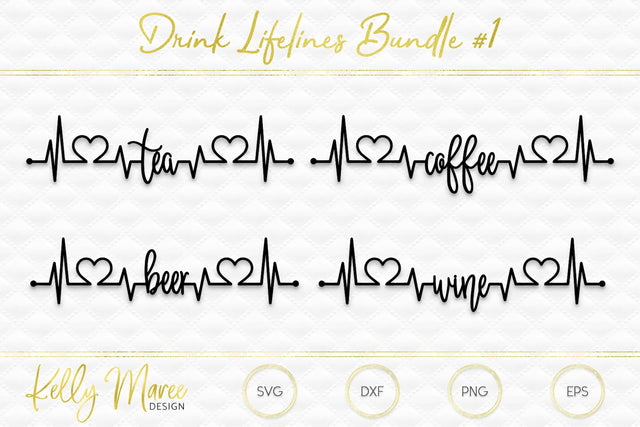 Drinks Heartbeat Lifelines Bundle #1 Kelly Maree Design