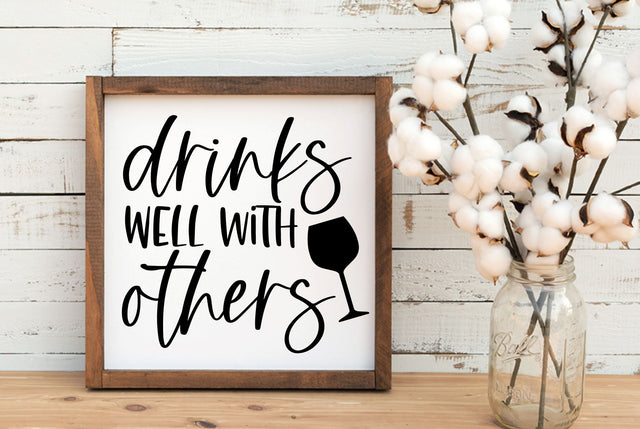 Drinks Well With Others Svg, Png, Dxf | Alcohol Design SVG RedFoxDesignsUS 