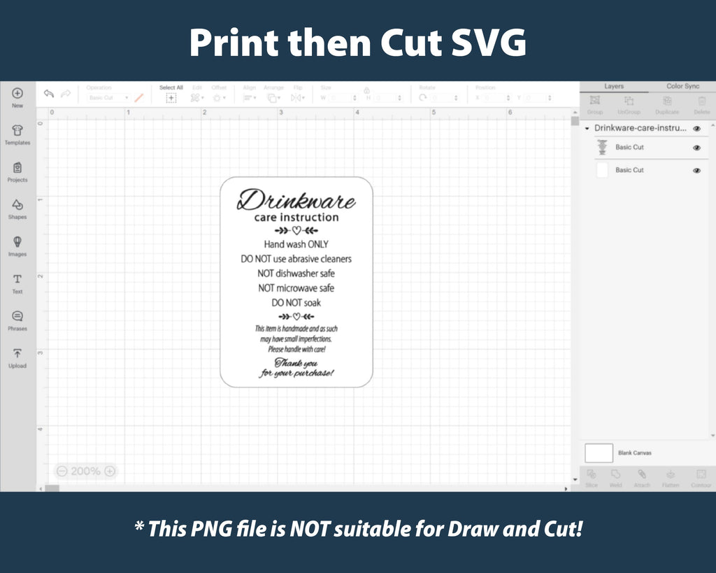 Drinkware care instruction cards. Disclaimer care card SVG sticker - So ...