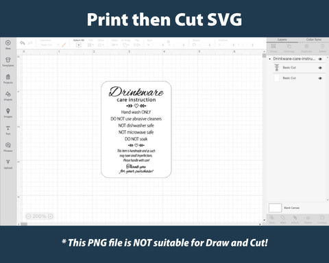 Drinkware care instruction cards. Disclaimer care card SVG sticker SVG Templates by Pauline 