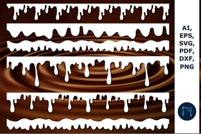 Dripping Borders liquid Chocolate bundle SVG SVG MD JOYNAL ABDIN 