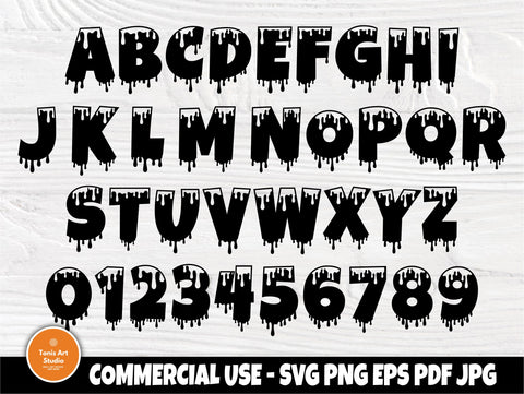 Dripping Font SVG | Dripping Alphabet | Dripping Cut Files | Dripping Monogram | Svg Files for Cricut and Silhouette | Dripping Letters Svg SVG TonisArtStudio 