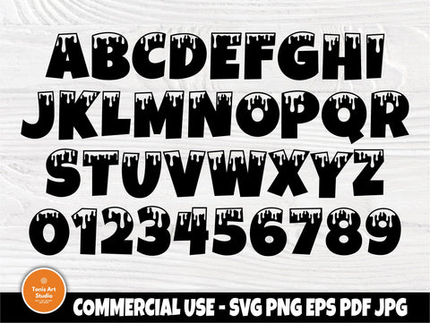 Dripping Font SVG | Dripping Alphabet | Dripping Cut Files | Dripping Monogram | Svg Files for Cricut and Silhouette | Dripping Letters Svg SVG TonisArtStudio 