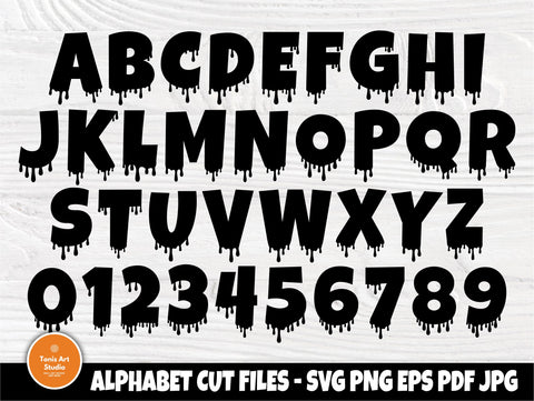 Dripping Font SVG, Dripping Letters, Alphabet Svg SVG TonisArtStudio 