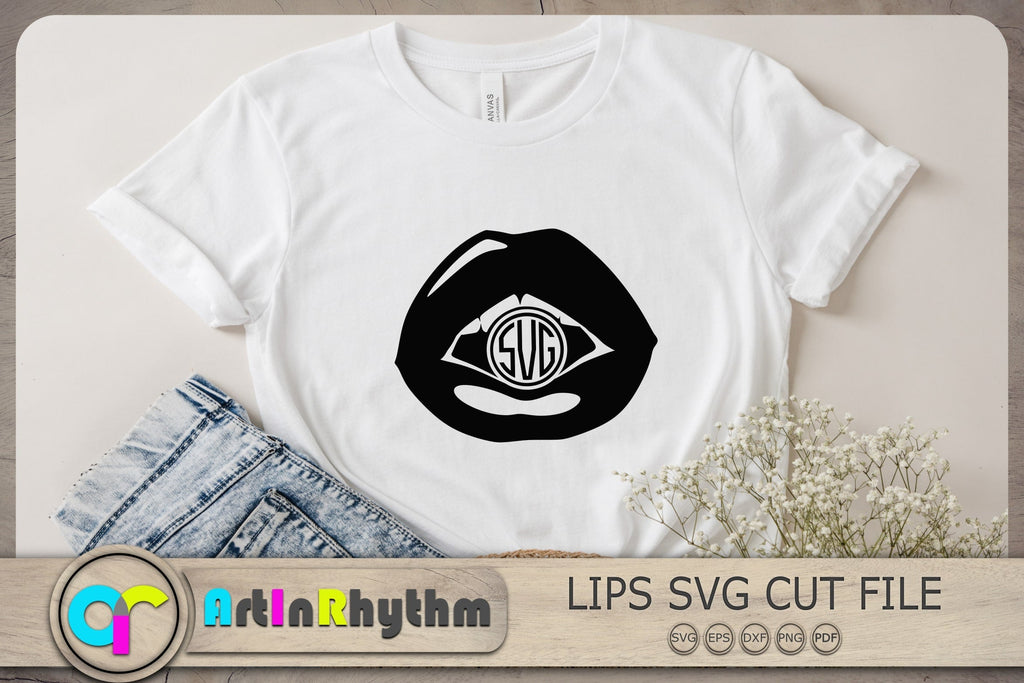 Dripping Lips Monogram Svg, Lips Monogram Svg, Lips Svg, Women Lips Svg ...