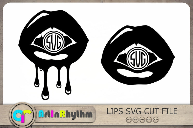 Dripping Lips Monogram Svg, Lips Monogram Svg, Lips Svg, Women Lips Svg ...