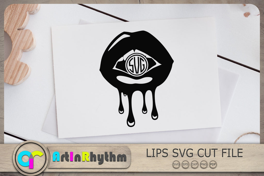 Dripping Lips Monogram Svg, Lips Monogram Svg, Lips Svg, Women Lips Svg ...