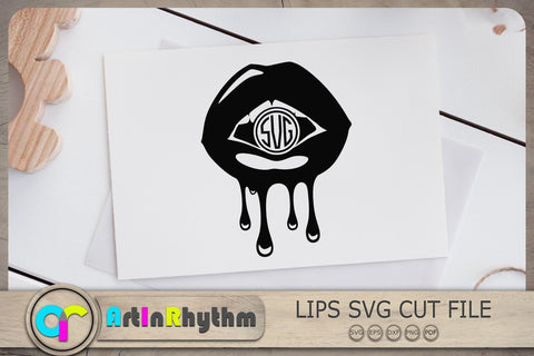 Dripping Lips Monogram Svg, Lips Monogram Svg, Lips Svg, Women Lips Svg SVG Artinrhythm shop 