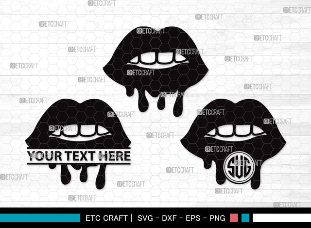Dripping Lips Monogram SVG | Women Lips Svg | Sexy Lips Svg | Kiss Lips Svg | Dripping Lips Clipart SVG ETC Craft 