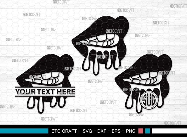 Dripping Lips Monogram SVG | Women Lips Svg | Sexy Lips Svg | Kiss Lips Svg | Dripping Lips Clipart SVG ETC Craft 