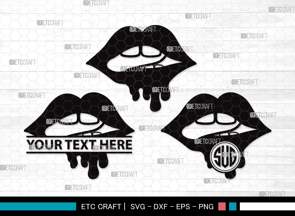 Dripping Lips Monogram SVG | Women Lips Svg | Sexy Lips Svg | Kiss Lips ...