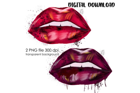 Dripping Lips PNG Clipart Sublimation Natasha Prando 