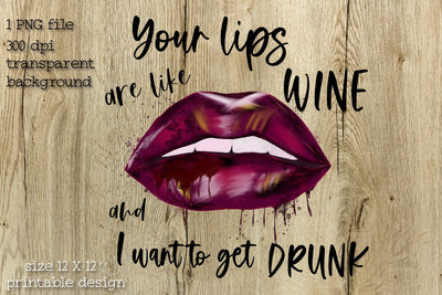Dripping lips sublimation ready to print PNG file Sublimation Natasha Prando 