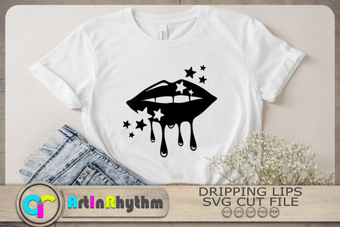 Dripping Lips Svg, Dripping Lips Svg File, Lips, Stars Svg SVG Artinrhythm shop 