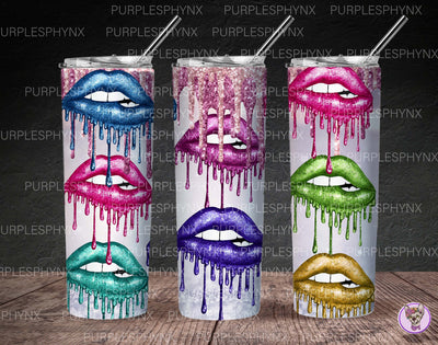 Dripping Lips Tumbler PNG, SKINNY TUMBLER 20 PNG Sublimation _HelArtShop_ 