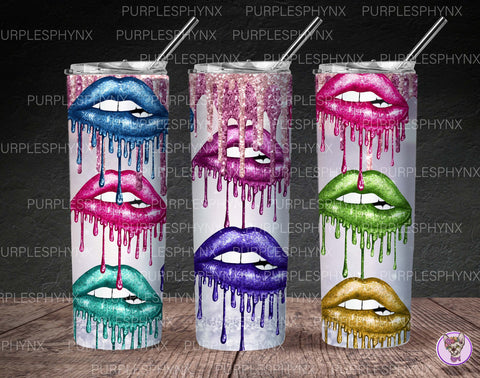 Dripping Lips Tumbler PNG, SKINNY TUMBLER 20 PNG Sublimation _HelArtShop_ 