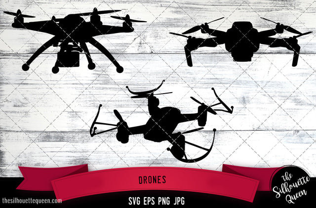 Drones Silhouette Vector SVG SVG Loveleen Kaur 