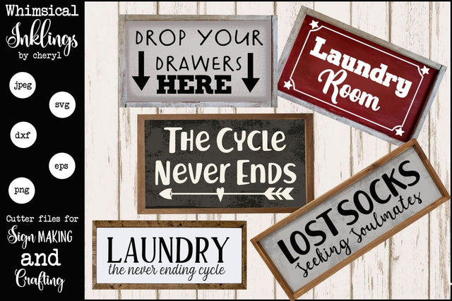 Drop Your Drawers Laundry Mini Bundle Set SVG Whimsical Inklings