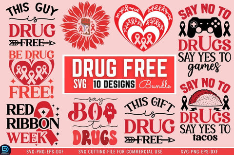 Drug Free SVG Bundle SVG DESIGNISTIC 