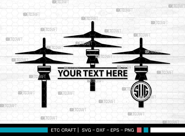 Drum Set Monogram SVG | Music Svg | Musical Instrument Svg | Drummer Svg | Rock Svg | Drum Set Clipart SVG ETC Craft 