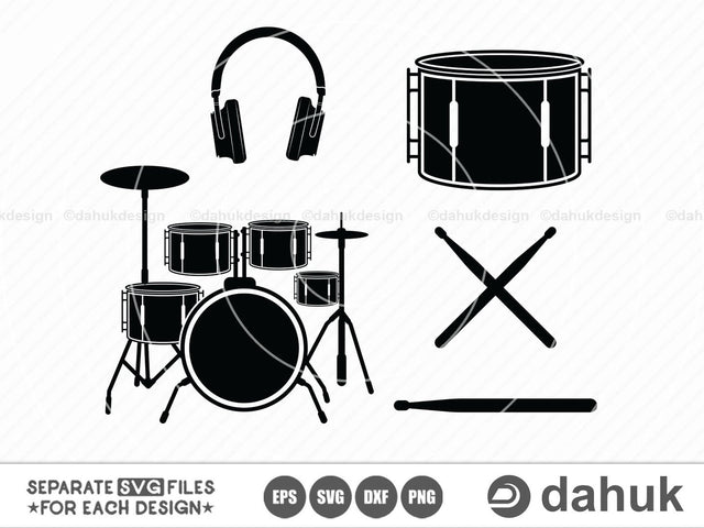 Drum svg,Drummer svg,Cut file for silhouette,Digital art,Music clipart,rock svg,cuttable svg,Drummer vector design,Drummer design SVG dahukdesign 