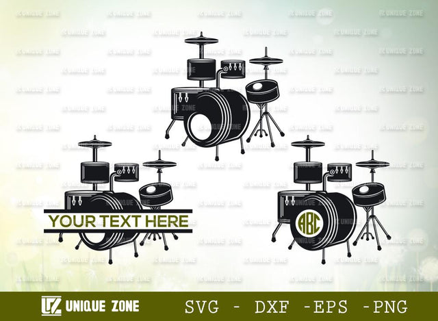 Drums Set Svg | Drumming Svg | Musical Dreams Svg | Musical Instrument Svg | Drums Set Monogram SVG Unique Zone 