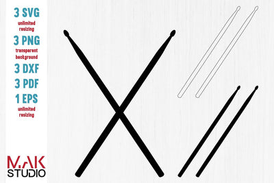 Drumsticks svg, Drumsticks svg files, Drumsticks dxf, Drumsticks eps, Drumsticks cut file SVG MAKStudion 