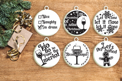 Drunk Christmas Ornament Svg Bundle. Round Christmas Ornaments Svg. Wine, Beer, Alcohol Svg. Funny Drinking Quotes Dxf Eps Png Pdf SVG Mint And Beer Creations 