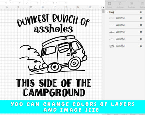 Drunkest Bunch Of Assholes This Side Of The Campground SVG, Funny Camping SVG, Camping Sign SVG, Camping Shirt SVG, Camping Bucket SVG SVG HappyDesignStudio 