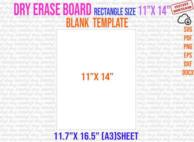 Dry Erase Board Template, 11x14 Inch Dry Erase Board Sublimation Template, White Board Memo magnet Svg, Dxf, Word Docx, Png, Eps, A3 sheet SVG 1966digi 