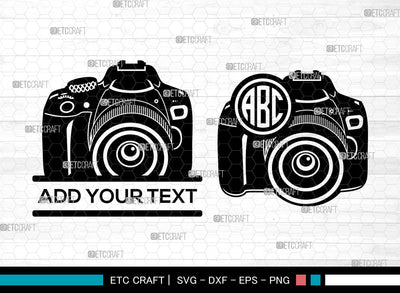 DSLR Camera Monogram SVG, DSLR Camera SVG, Digital Camera Svg, Split Monogram Svg, DSLR Camera SVG ETC Craft 