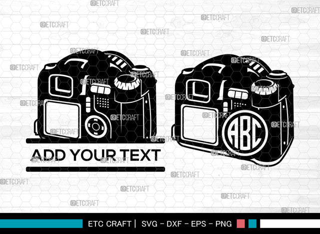 DSLR Camera Monogram SVG, DSLR Camera SVG, Digital Camera Svg, Split Monogram Svg, DSLR Camera SVG ETC Craft 