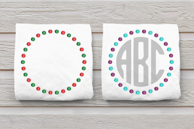 Dual Dot Round Monogram Frame Embroidery Embroidery/Applique DESIGNS Designed by Geeks 