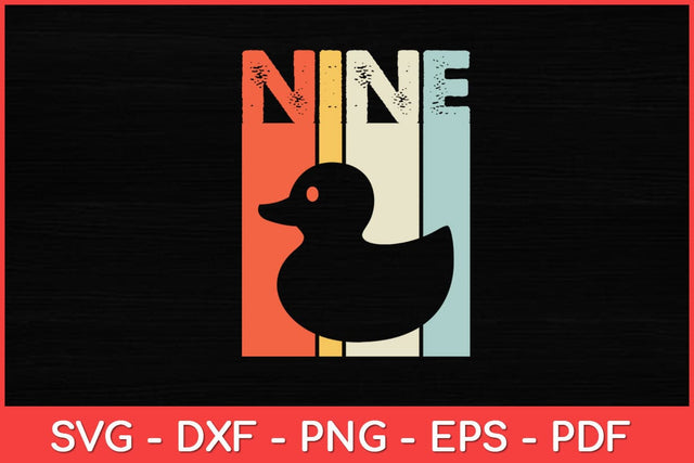 Duck 9 Birthday Boy Girl Duck 9 Year Old Svg Design SVG artprintfile 