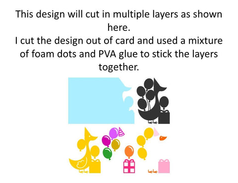 Duck Birthday / Christmas / Baby shower card & envelope SVG SVG Digital Gems 