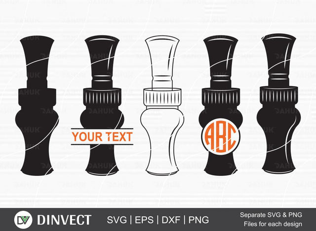 Duck Call SVG, Duck Call Split Silhouette, Wood duck calls Monogram, Commander duck calls, Mallard duck calls, Duck Call Vector, Clipart, Cutting Machine, Cameo SVG Dinvect 