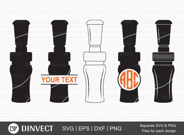 Duck Call SVG, Duck Call Split Silhouette, Wood duck calls Monogram, Commander duck calls SVG Dinvect 
