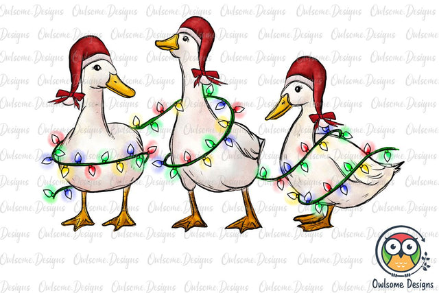 Duck Christmas PNG Sublimation Sublimation Owlsome.Designs 