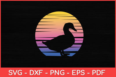 Duck Cute Ducks Retro Vintage Sunset Svg Design SVG artprintfile 