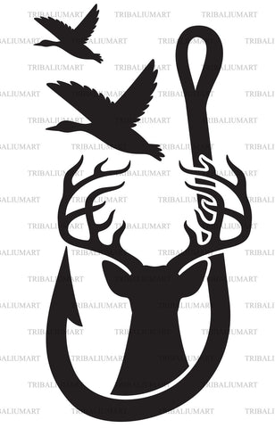 Duck, Deer and Hook SVG TribaliumArtSF 
