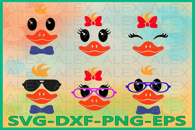 Duck faces Svg, Animals faces SVG AlexSVGStudio 