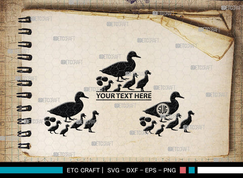 Duck Family Monogram, Duck Family Silhouette, Duck Family SVG, Duck Svg, Duck Baby Svg, Duck Mom Svg, Duck Bundle, SB00258 SVG ETC Craft 