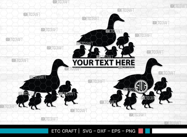 Duck Family Monogram, Duck Family Silhouette, Duck Family SVG, Duck Svg, Duck Baby Svg, Duck Mom Svg, Duck Bundle, SB00258 SVG ETC Craft 