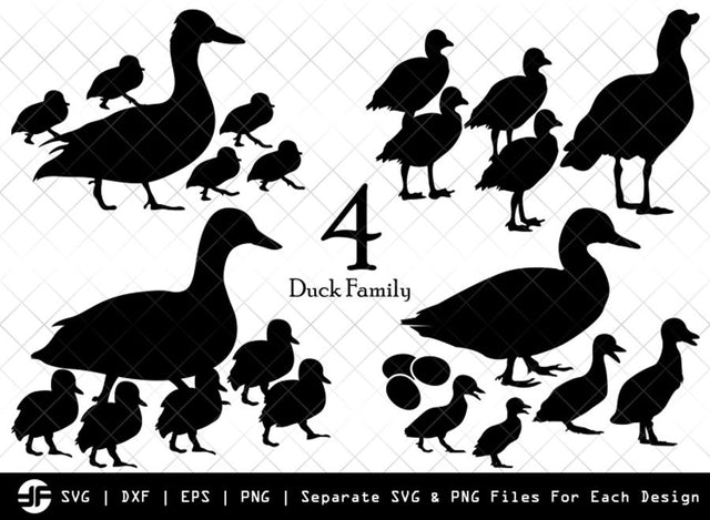 Duck Family SVG | Animal SVG | Silhouette Bundle | Cut File SVG ETC Craft 