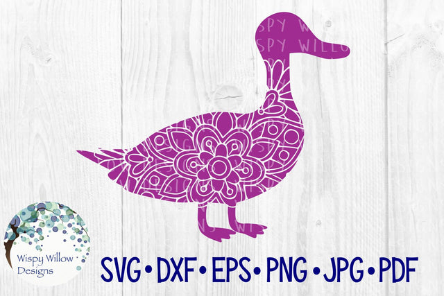 Duck Floral Mandala SVG Wispy Willow Designs 
