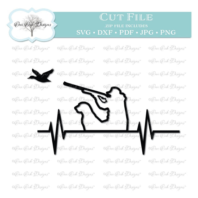 Duck Hunter EKG Heartbeat SVG One Oak Designs 