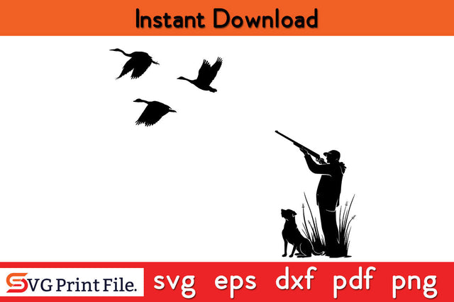 Duck Hunting Dog Hunter Hunting SVG PNG Cut Files SVG SVG Print File 