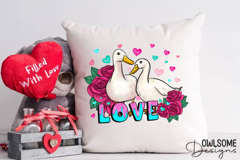 Duck Love Valentine PNG Sublimation Sublimation Owlsome.Designs 