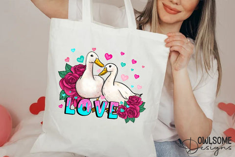 Duck Love Valentine PNG Sublimation Sublimation Owlsome.Designs 